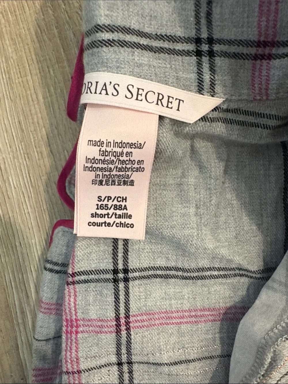 Victoria's Secret Lavender and Pink Plaid Long Pajama Set